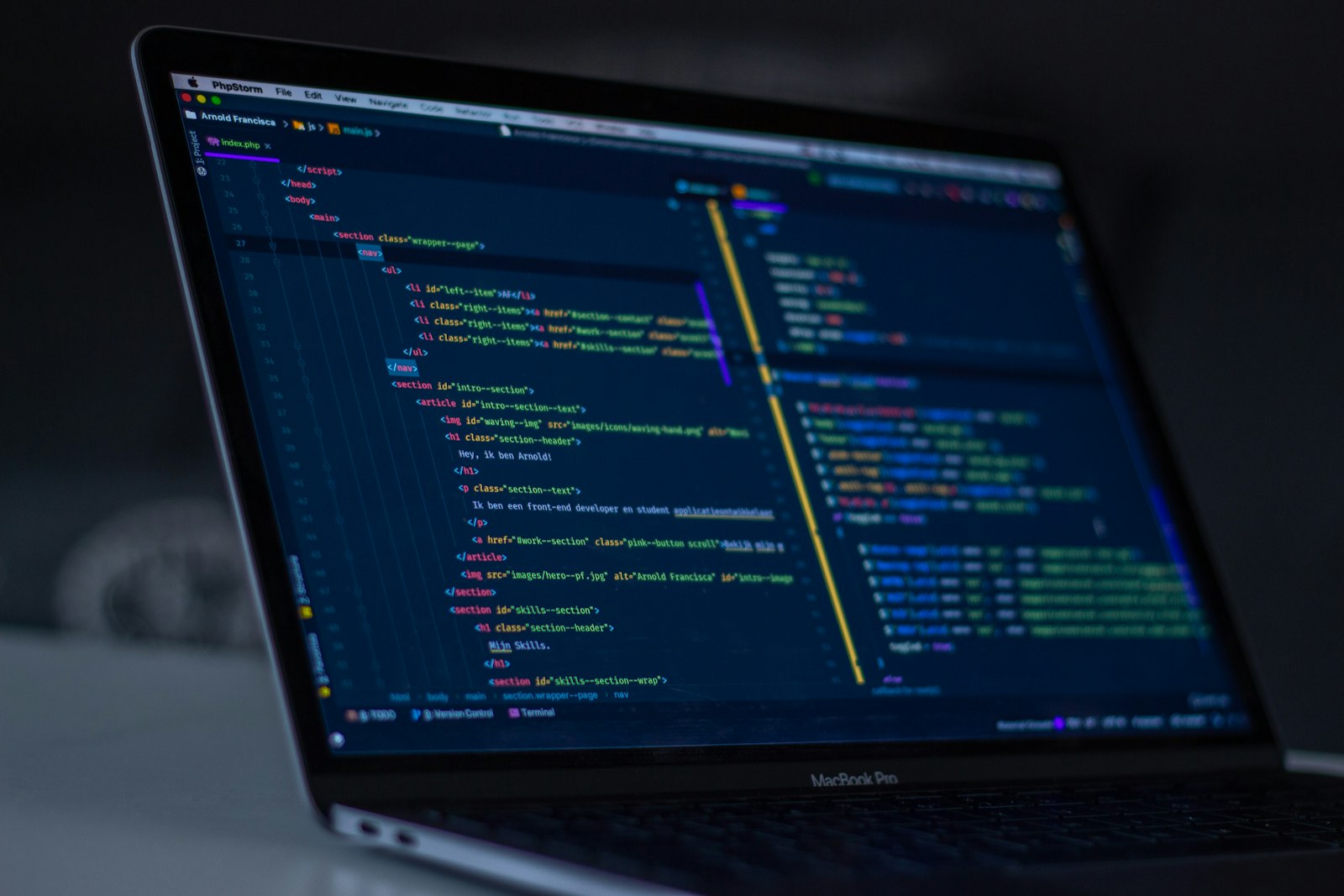 Colorful source code on a screen representing an automated test suite for an AI agent